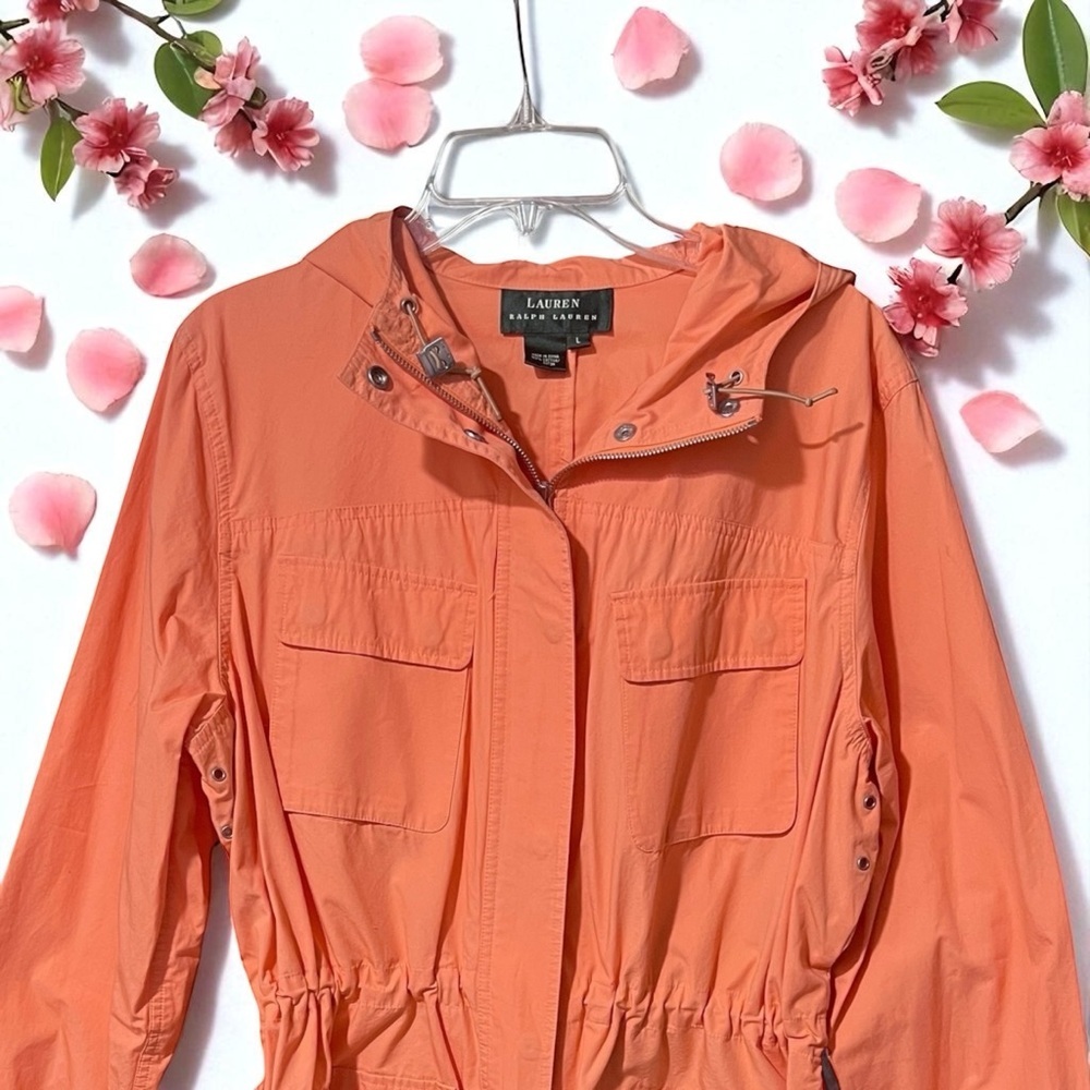 Lauren Ralph Lauren Women's Utility Jacket in Vibrant Orange☑️ - Picture 7 of 15